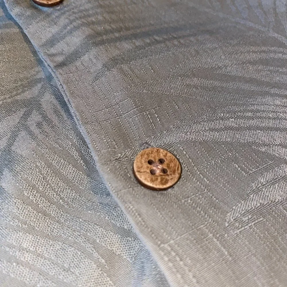 Jamaica Jaxx Green 100% Silk Button Down Hawaiian Shirt XL Cool Mint Green - Picture 6 of 7